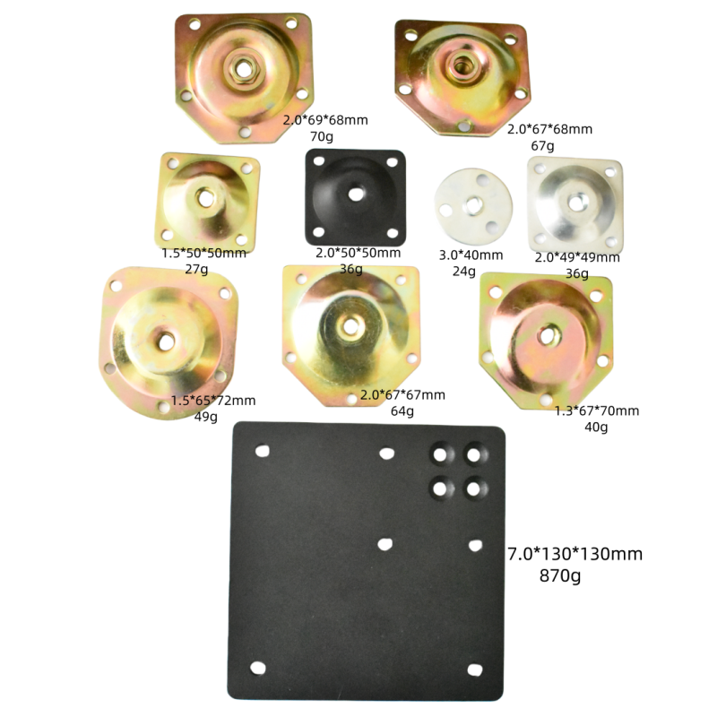 Mounting Plates Manufacturer - OEM Matt Black Heavy Duty Square Screw-on Plates