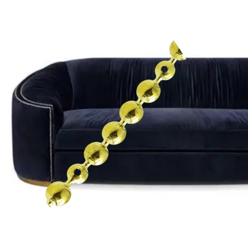 Upholstery Tack Factory - OEM 11mm Golden Domed Glossy Metal Stud Strips