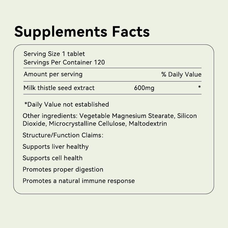 Milk Thistle Tablets Manufacturer - 1000mg Organic Liver Health Supplement for Adults