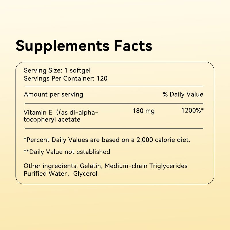 Vitamin E Softgel Capsules Manufacturer - Private Label Skin Care Food Supplement for Adults