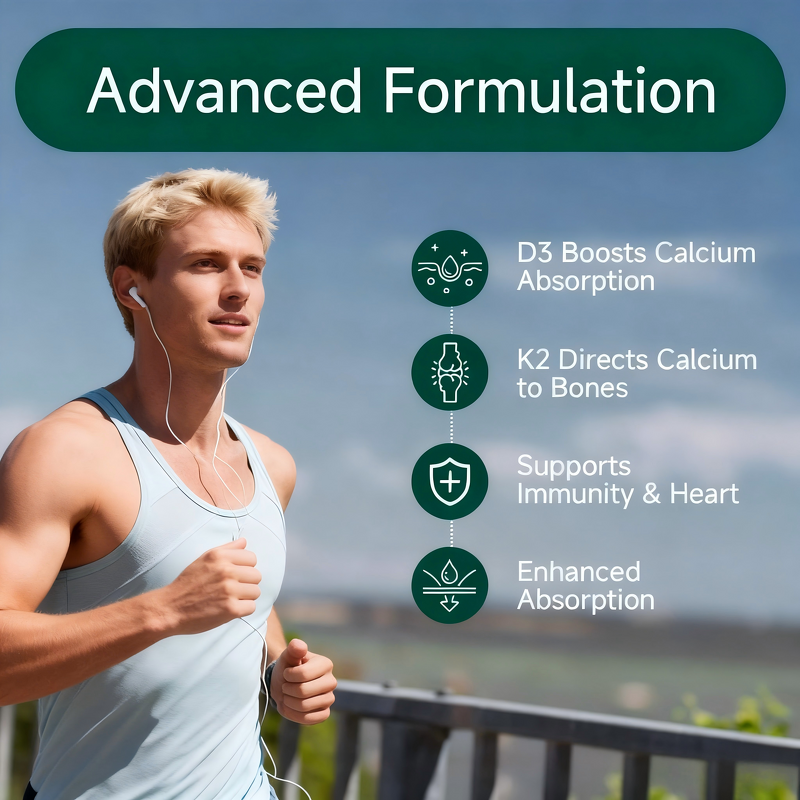 Vegan Vitamin D3 + K2 Liquid Drops Manufacturer - Bone Density & Immunity Support