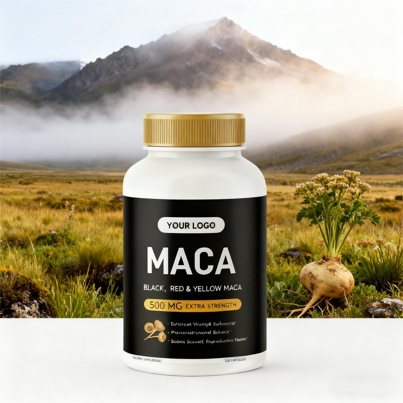 Maca Root Capsules Manufacturer - Private Label, 60 Capsules for Men's Energy & Stamina