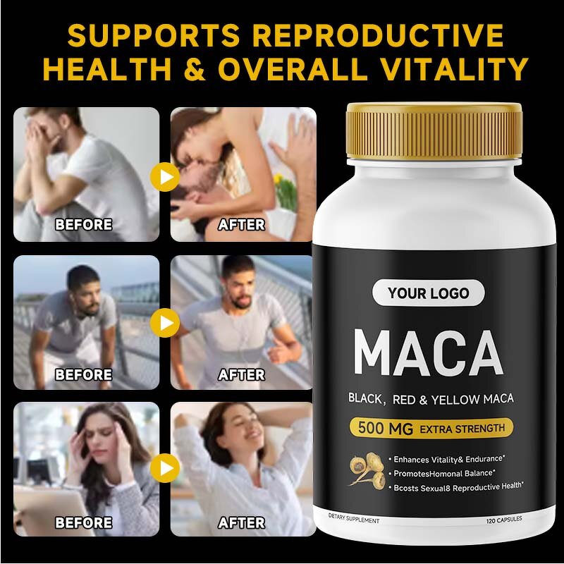 Herbal Maca Capsules Manufacturer - Libido Booster for Men with Red/Black/Yellow Maca