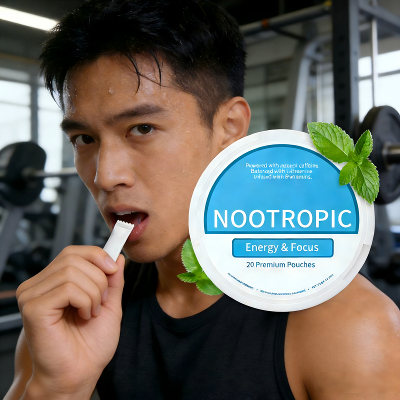 L-Theanine Pouches Manufacturer - Enhanced Focus with B Vitamins & Caffeine