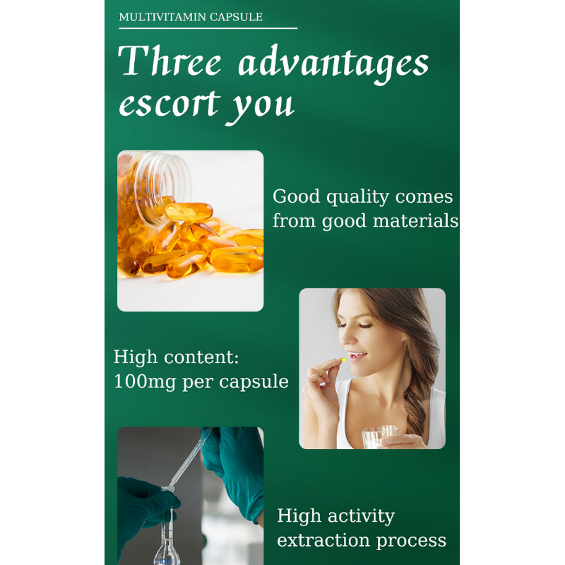 Multivitamin Softgel Capsules Manufacturer - 60 Capsules Fruit & Garlic Oil Supplement