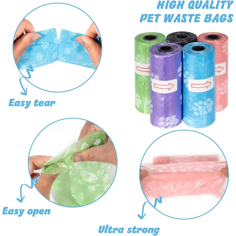 Dog Poop Bags Manufacturer - Biodegradable Leak Proof, 15 Bags per Roll