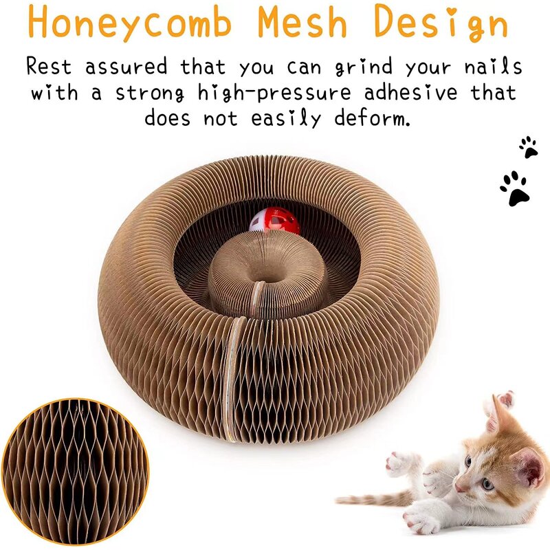 Cat Scratching Board Manufacturer - Folding Magic Organ Toy with Ball for Cats