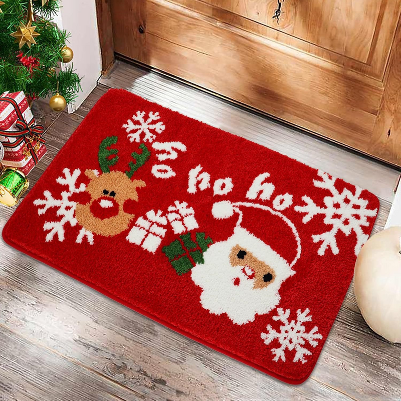 Christmas Door Mat Manufacturer - Faux Cashmere Holiday Decoration for Living Room