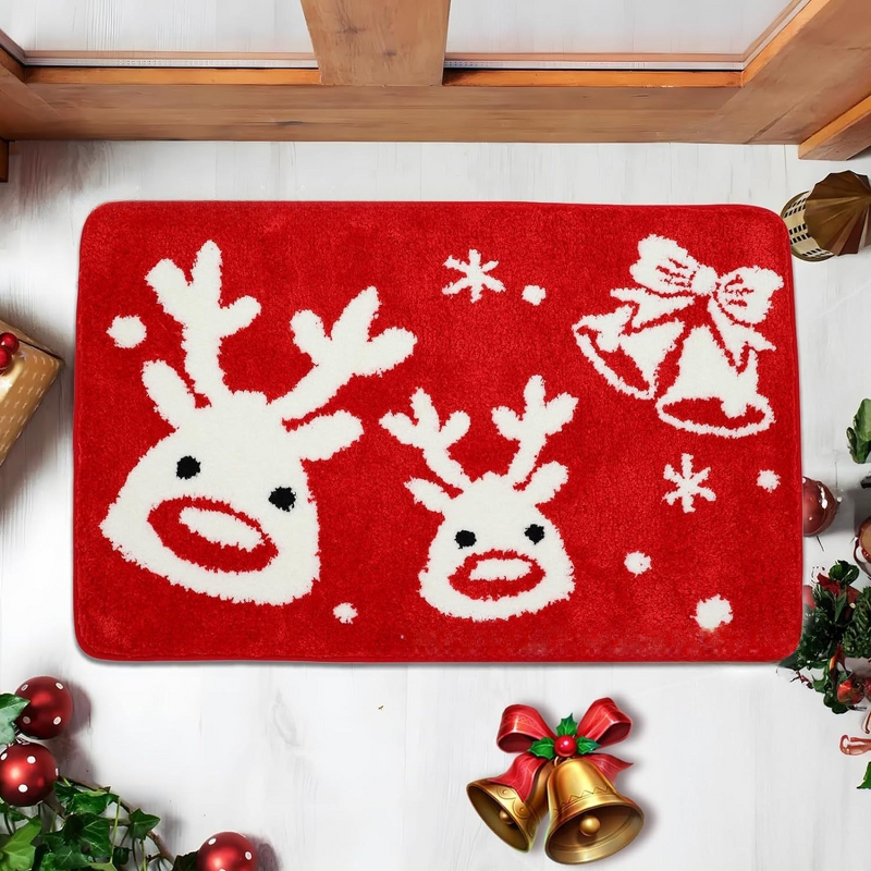 Christmas Door Mat Manufacturer - Faux Cashmere Holiday Decoration for Living Room
