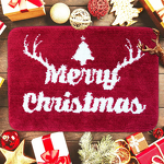 Christmas Door Mat Manufacturer - Faux Cashmere Holiday Decoration for Living Room