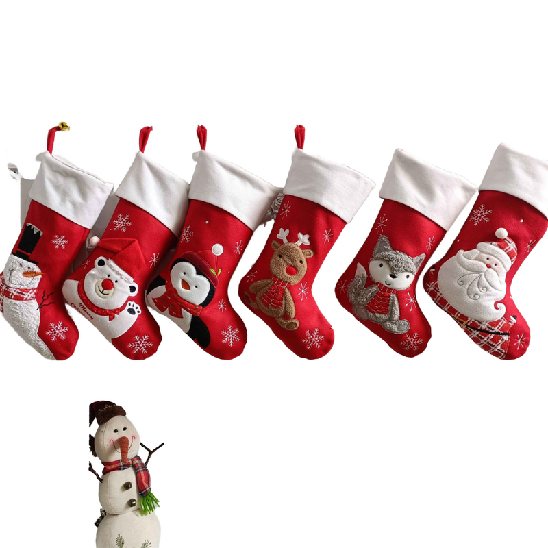 Christmas Stocking Manufacturer - Felt Snowman Pattern for Fireplace Hanging & Gift Bag