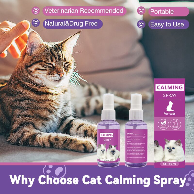 Pet Calming Spray Manufacturer - 60ml Natural Oil for Anxiety & Scratch Control