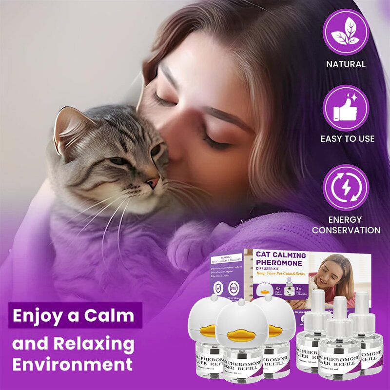 Pet Calming Diffuser Manufacturer - Round Modern Eco-Friendly for Cats & Living Room