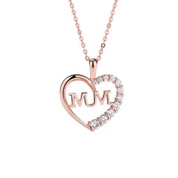 Sterling Silver Necklace Factory - OEM S925 Love Heart Mum Necklace