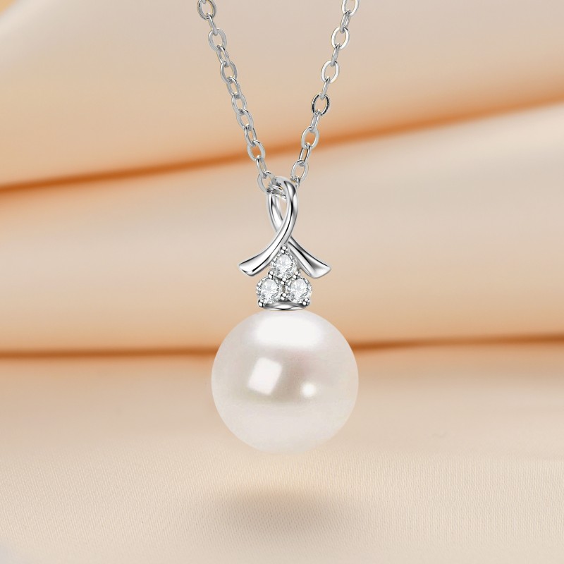 Sterling Silver Necklace Manufacturer - OEM 925 Elegant Pearl Silver Plated