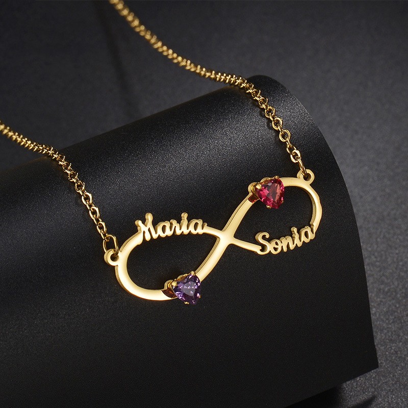 Name Necklace Manufacturer - OEM Custom Diamond Infinity Symbol Stainless Steel