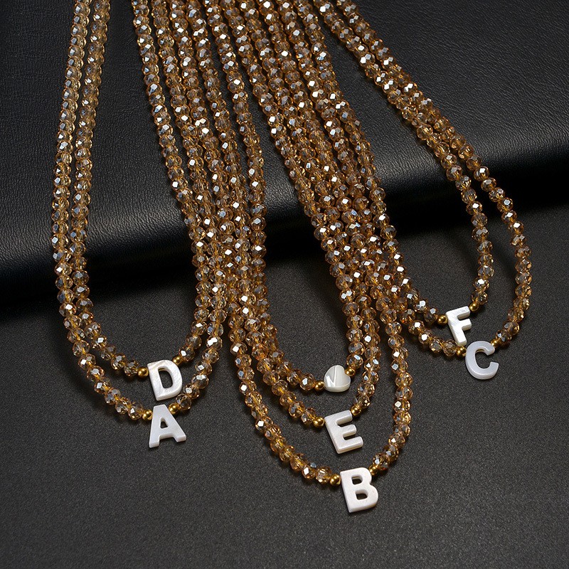 Name Necklace Factory - OEM Custom Crystal Beaded 26 Letter Stainless Steel