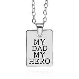 Engraving Necklace Factory - OEM My Dad My Hero Pendant for Men