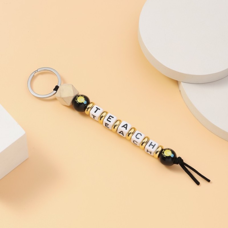 Teacher Keychain Factory - OEM Creative TEACH Letter Bead Pendant