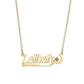 Name Necklace Factory - OEM Custom Star Moon Diamond Letter Stainless Steel