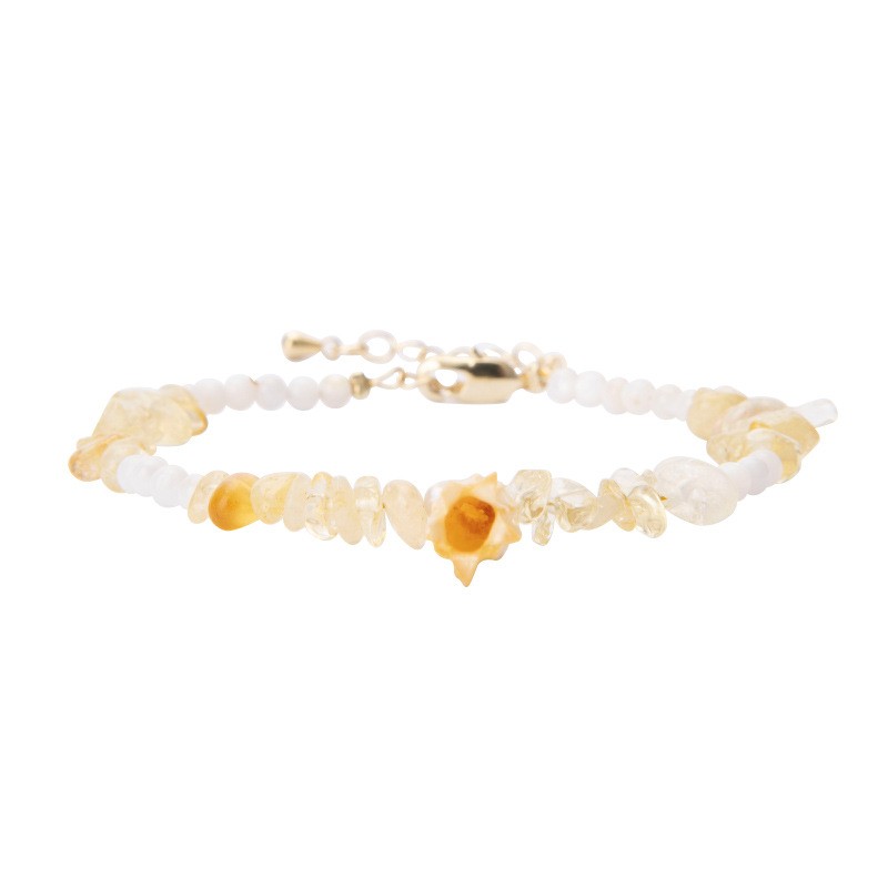 Woven Bracelet Factory - OEM Irregular Topaz Stone Shell Pearl Pendant