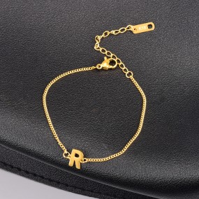 Letter Bracelet Manufacturer - OEM Stainless Steel Gold Plated 20cm