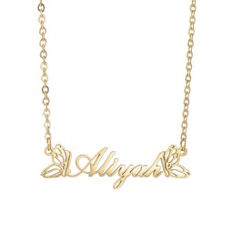 Name Necklace Manufacturer - OEM Custom Butterfly Letter Name Stainless Steel
