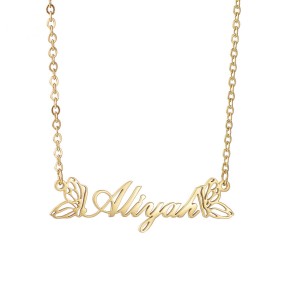 Name Necklace Manufacturer - OEM Custom Butterfly Letter Name Stainless Steel