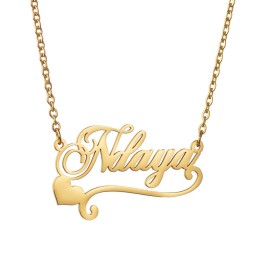 Name Necklace Manufacturer - OEM Custom Letter Pendant Heart Stainless Steel