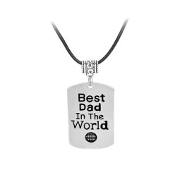 Father Necklace Manufacturer - OEM BEST DAD Square Pendant Stainless Steel