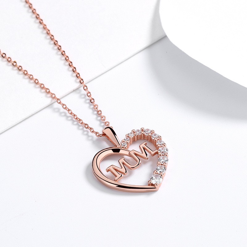 Sterling Silver Necklace Factory - OEM S925 Love Heart Mum Necklace