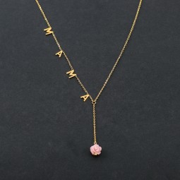 Mom Necklace Factory - OEM Gold Plated Shell Carved Roses Jewelry