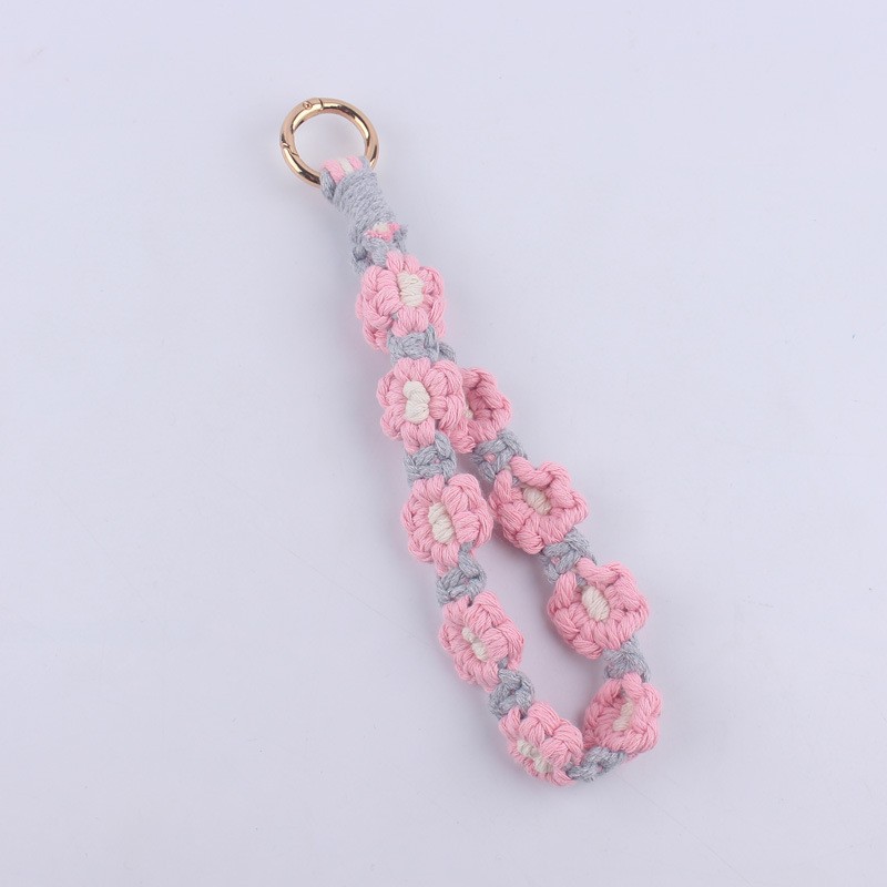 Keychain Factory - OEM Hand-woven Cotton Cord Daisy Pendant