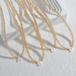 Name Necklace Factory - OEM Custom Crystal Beaded 26 Letter Stainless Steel