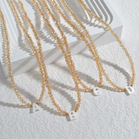 Name Necklace Factory - OEM Custom Crystal Beaded 26 Letter Stainless Steel