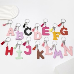 Teacher Keychain Factory - OEM 26 Letters Colored Leather Fringe