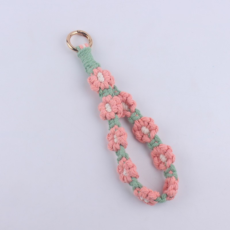 Keychain Factory - OEM Hand-woven Cotton Cord Daisy Pendant