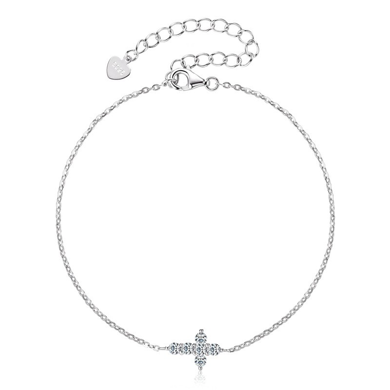 Sterling Silver Bracelet Manufacturer - OEM S925 Cross Moissanite Chain