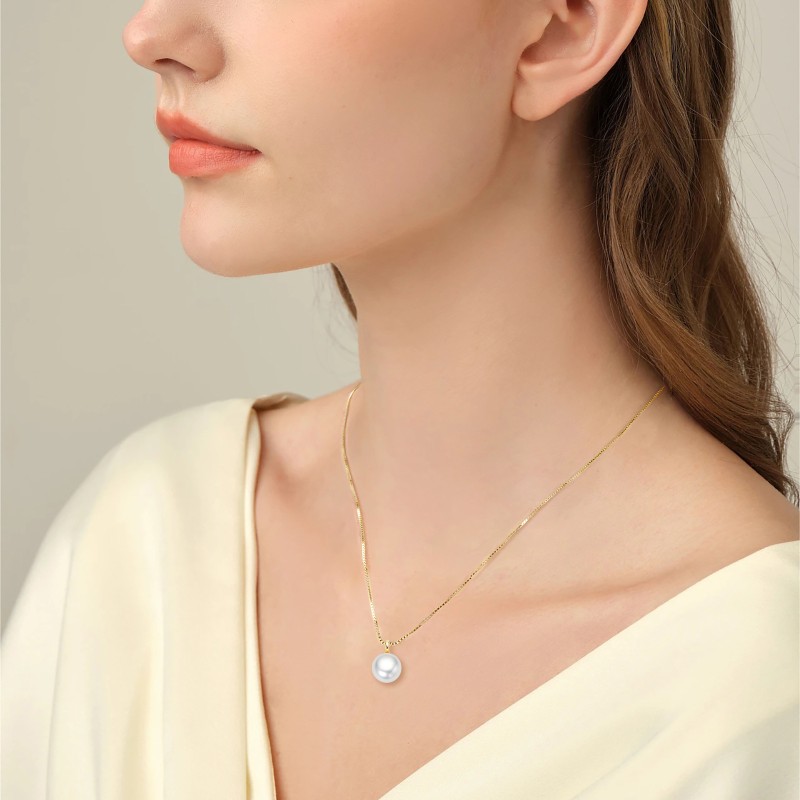 Sterling Silver Necklace Factory - OEM 925 Simple Natural Pearl Necklace