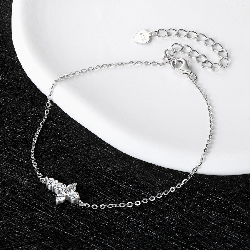 Sterling Silver Bracelet Manufacturer - OEM S925 Cross Moissanite Chain