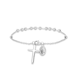 Sterling Silver Bracelet Factory - OEM S925 Fashion Cross Pendant Bead Chain