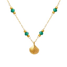 Crystal Necklace Factory - OEM Scallop Pendant 18K Gold Plated