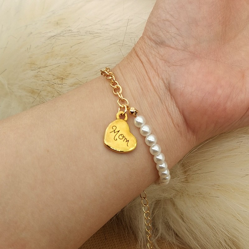 Mom Bracelet Manufacturer - OEM White Pearl Chains Adjustable Jewelry