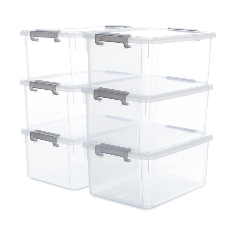 Storage Container Factory - 17QT Clear Plastic Bins with Lids