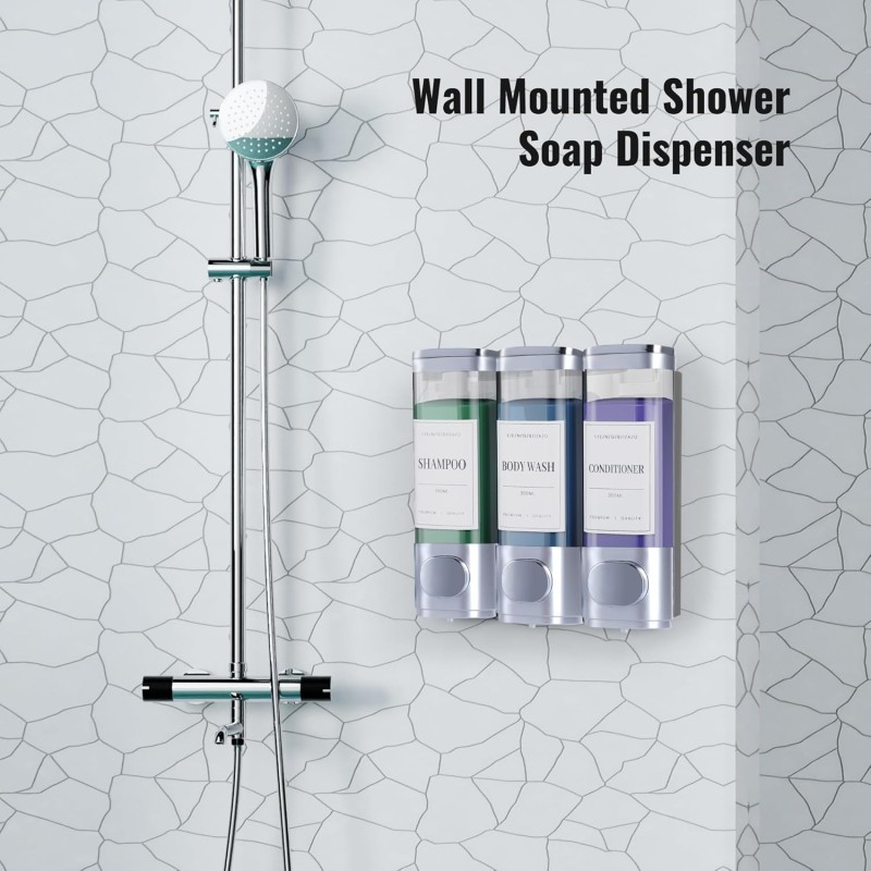 Shampoo Dispenser Supplier - 3-Chamber Wall Mounted Pump