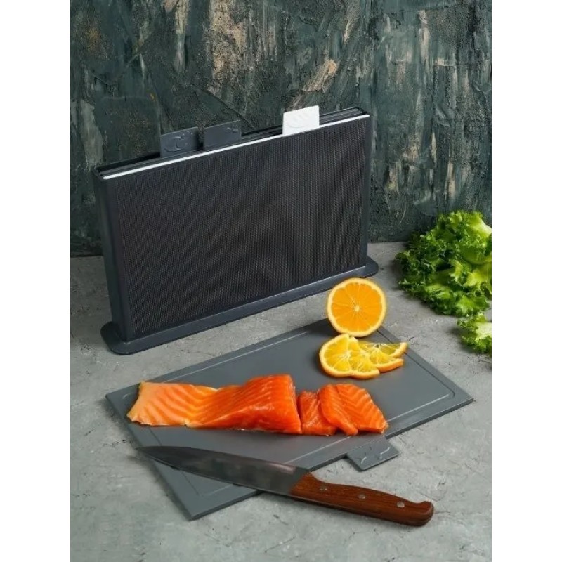 Plastic Cutting Board Factory - 4 Piece Set with Draining Rack