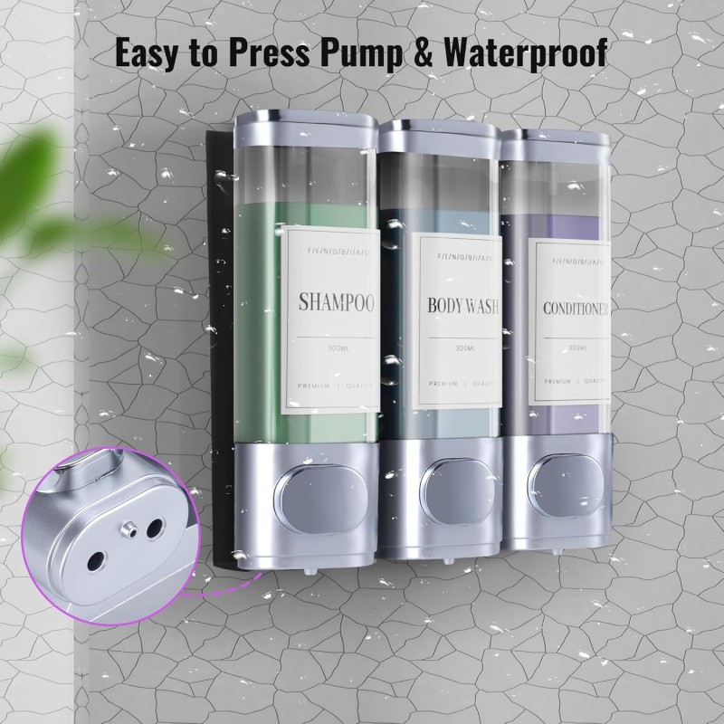 Shampoo Dispenser Supplier - 3-Chamber Wall Mounted Pump