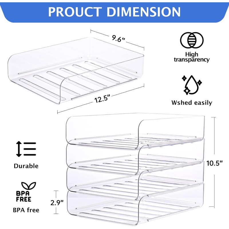 Desk Organizer Supplier - Clear Stackable Letter Tray for Office