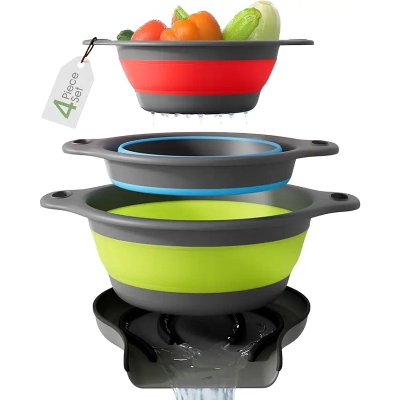 Collapsible Colander Factory - Self-Draining Sink Strainers Nested Design