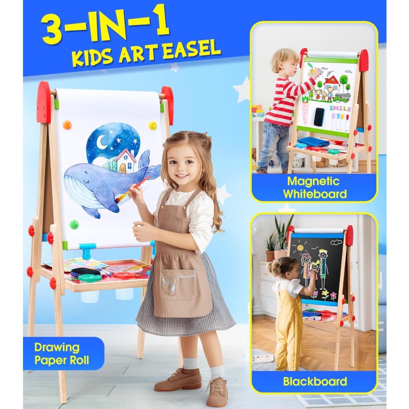 Art Easel Manufacturer - 3 in 1 Magnetic Whiteboard Chalkboard